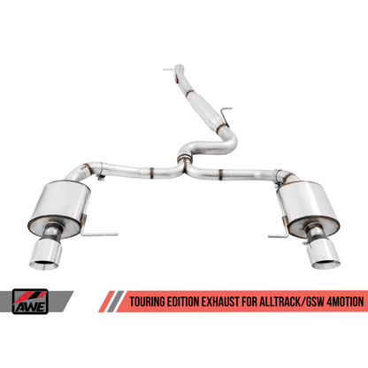 AWE Tuning VW MK7 Golf Alltrack/Sportwagen 4Motion Touring Edition Exhaust - Polished Silver Tips