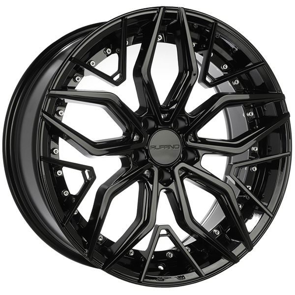 Ruffino VF1 Gloss Black - Chrome Rivets 18x8 +35 5x114.3mm 73.1mm