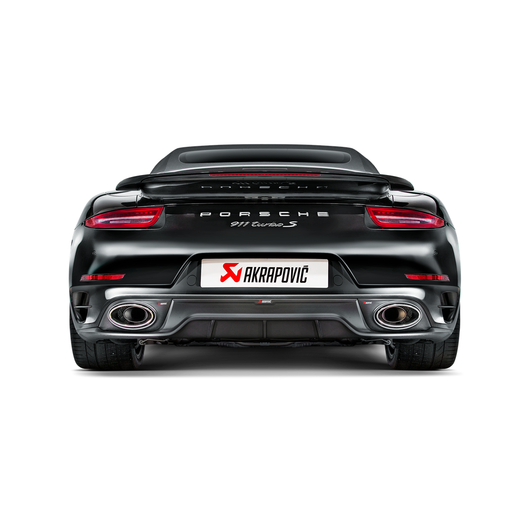 Akrapovič Slip-On Line Exhaust (Titanium) w/ Carbon Titanium Tips - 2014-2015 Porsche 911 Turbo/Turbo S (991)