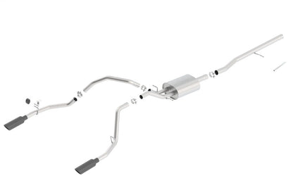 Borla 14 Silv/Sierra C/B Exhaust ATAK 1500 5.3L V8 AT/MT 2&4WD Ext Cab (78.7) WB - Black Chrome