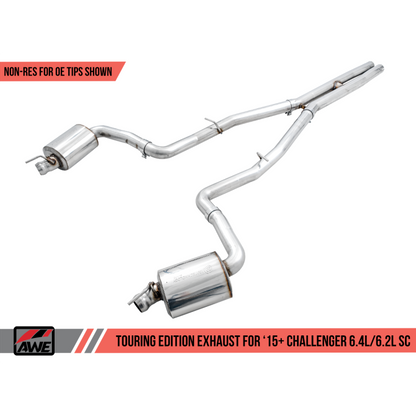 AWE Tuning 2015+ Dodge Challenger 6.4L/6.2L Non-Resonated Touring Edition Exhaust - Use Stock Tips