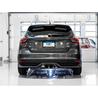 AWE Tuning Ford Focus ST Touring Edition Cat-back Exhaust - Resonated - Chrome Silver Tips