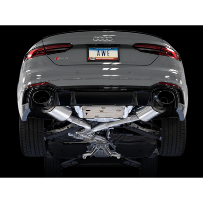 AWE Tuning Audi B9 RS 5 Sportback Touring Edition Exhaust-Non Resonated- Diamond Black RS Style Tips