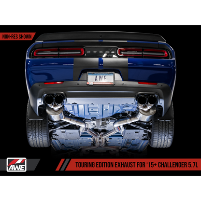 AWE Tuning 2017+ Challenger 5.7 Touring Edition Exhaust - Non-Resonated - Diamond Black Quad Tips