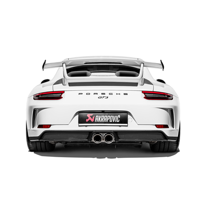 Akrapovič Slip-On Race Line Exhaust (Titanium) w/Tips & Carbon Fiber Diffuser - 2018-2019 Porsche 911 GT3 (991.2)