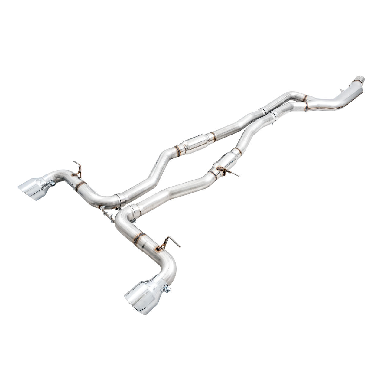 AWE Tuning 2020+ Toyota Supra A90 Resonated Touring Edition Exhaust - 5in Chrome Silver Tips