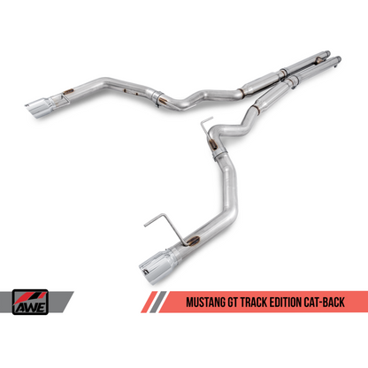 AWE Tuning S550 Mustang GT Cat-back Exhaust - Track Edition (Diamond Black Tips)