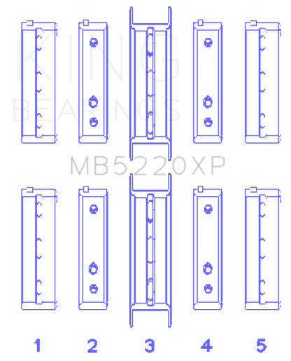 King Subaru WRX/STi EJ20 EJ22 EJ25 Flange #3 Position Performance Main Bearing Set - Size STD