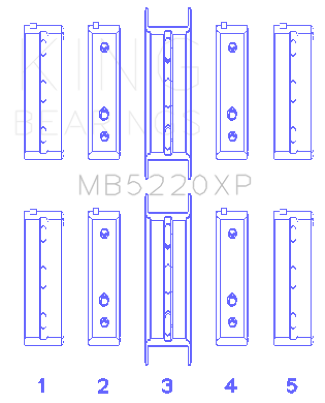 King Subaru WRX/STi EJ20 EJ22 EJ25 Flange #3 Position Performance Main Bearing Set - Size +0.25mm
