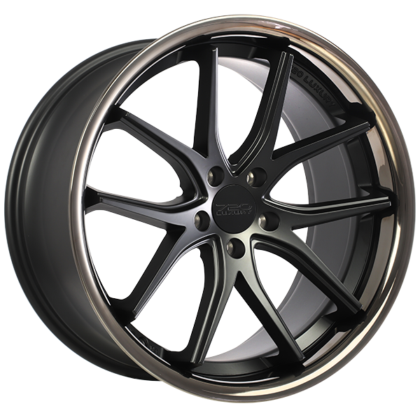 720Form VANQUISH Satin Black - Black Stainless Lip 20x9 +35 5x112mm 66.6mm