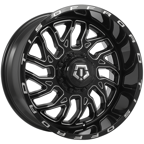 TIS Wheels 544 Gloss Black - Milled Edge 20x10 -25 5x114.3|5x127mm 78.1mm
