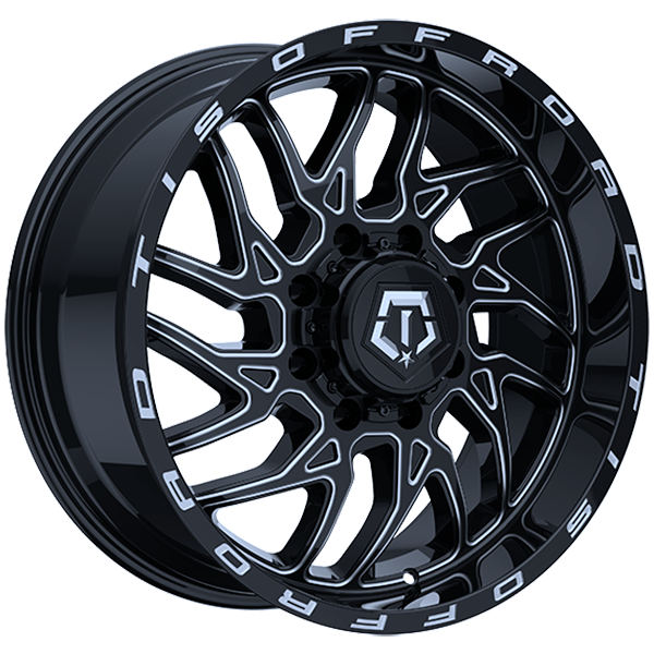 TIS Wheels 544 Gloss Black - Milled Edge 22x10 -19 8x180mm 125.2mm