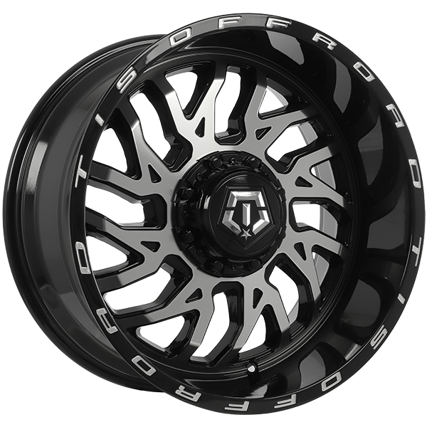 TIS Wheels 544 Gloss Black - Machined Face 22x12 -44 8x165.1mm 125.2mm