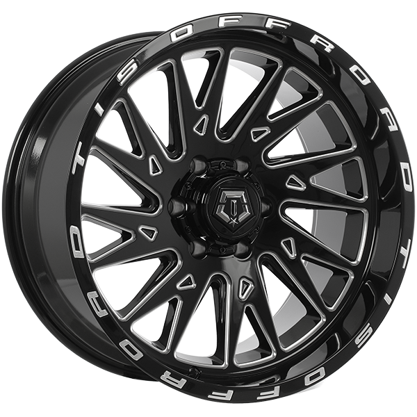 TIS Wheels 547 Gloss Black - Milled Edge 22x12 -44 6x135mm 87.1mm