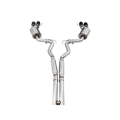 AWE Tuning 2018+ Ford Mustang GT (S550) Cat-back Exhaust - Touring Edition (Quad Diamond Black Tips)