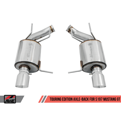 AWE Tuning S197 Mustang GT Axle-back Exhaust - Touring Edition (Chrome Silver Tips)