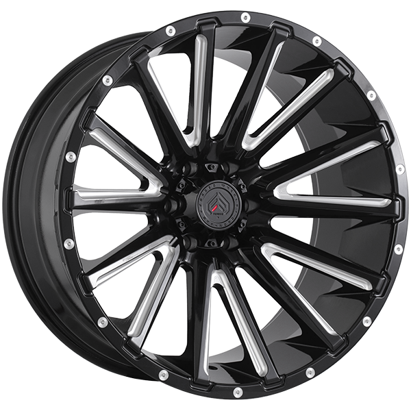 Forged Offroad XR110 Gloss Black - Milled Edge 22x10 -25 6x139.7mm 106.1mm