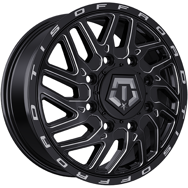 TIS Wheels 544 Gloss Black - Milled Edge 22x8.3 +127 8x210mm 154.3mm