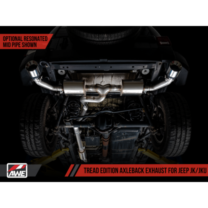 AWE Tuning 07-18 Jeep Wrangler JK/JKU 3.6L Tread Edition Axle-Back Dual Exhaust - Chrome Silver Tips