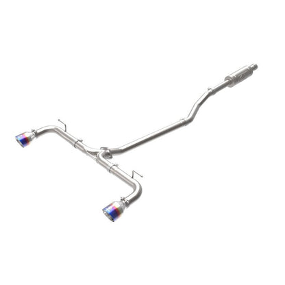 aFe Takeda 2-1/2in 304 SS Cat-Back Exhaust w/ Blue Flame Tips 14-18 Mazda 3 L4 2.0L/2.5L