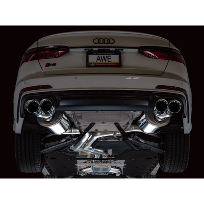 AWE Tuning 19-23 Audi C8 S6/S7 2.9T V6 AWD Touring Edition Exhaust - Chrome Silver Tips