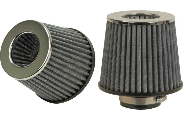 Vibrant Open Funnel Perf Air Filter (5in Cone O.D. x 5in Tall x 3in inlet I.D.) - Chrome Filter Cap