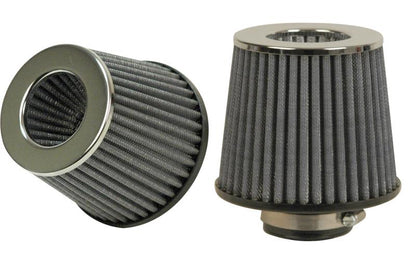 Vibrant Open Funnel Perf Air Filter (5in Cone O.D. x 5in Tall x 4.5in inlet I.D.) Chrome Filter Cap