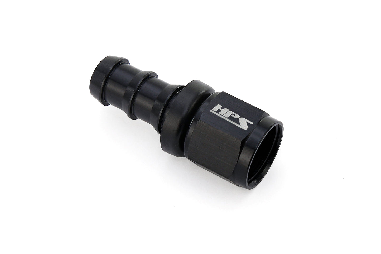 HPS Performance Straight Aluminum Push-on Hose End to AN Female Black