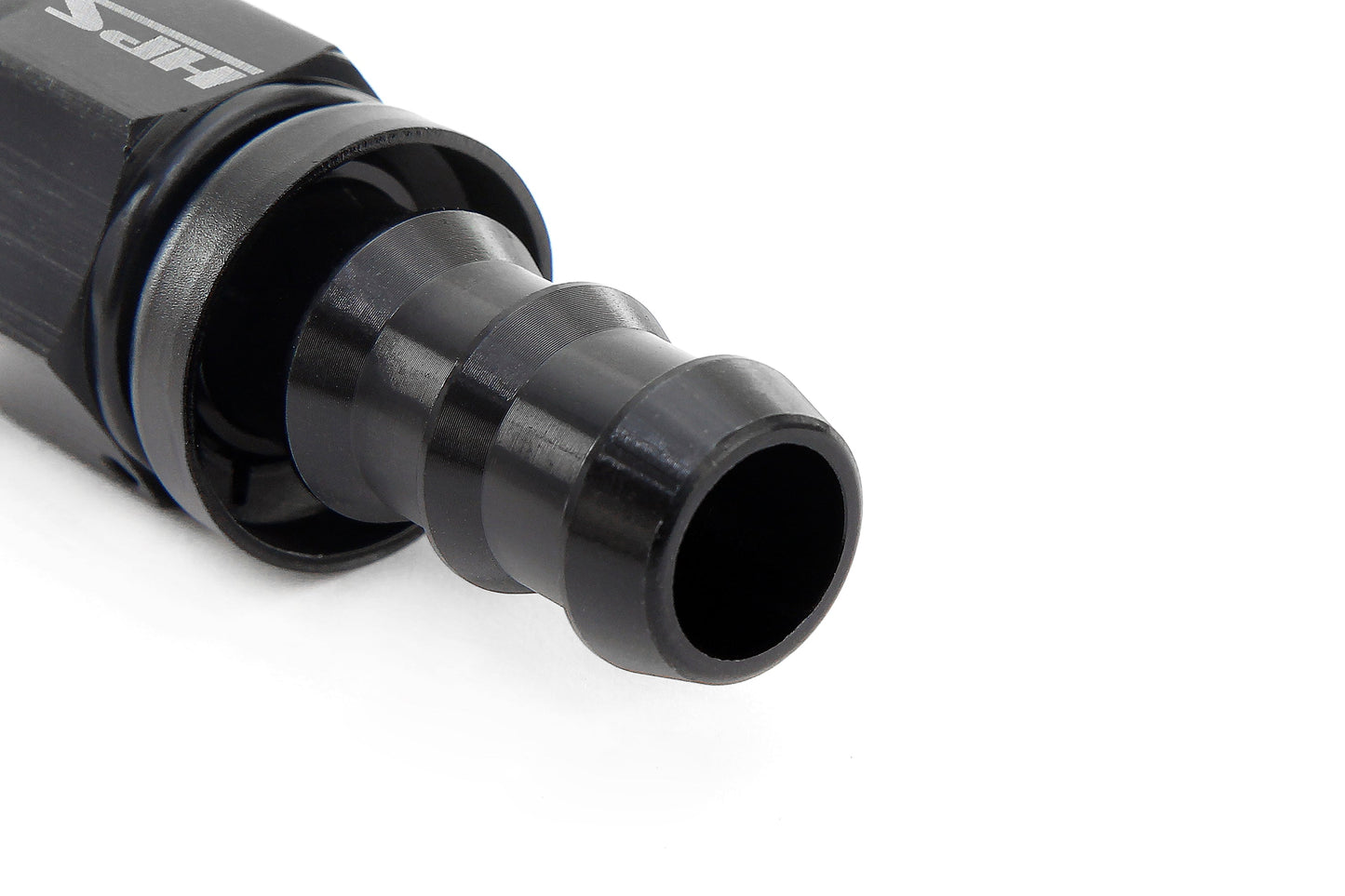 HPS Performance Push-on Hose End to AN Female, Aluminum, Black