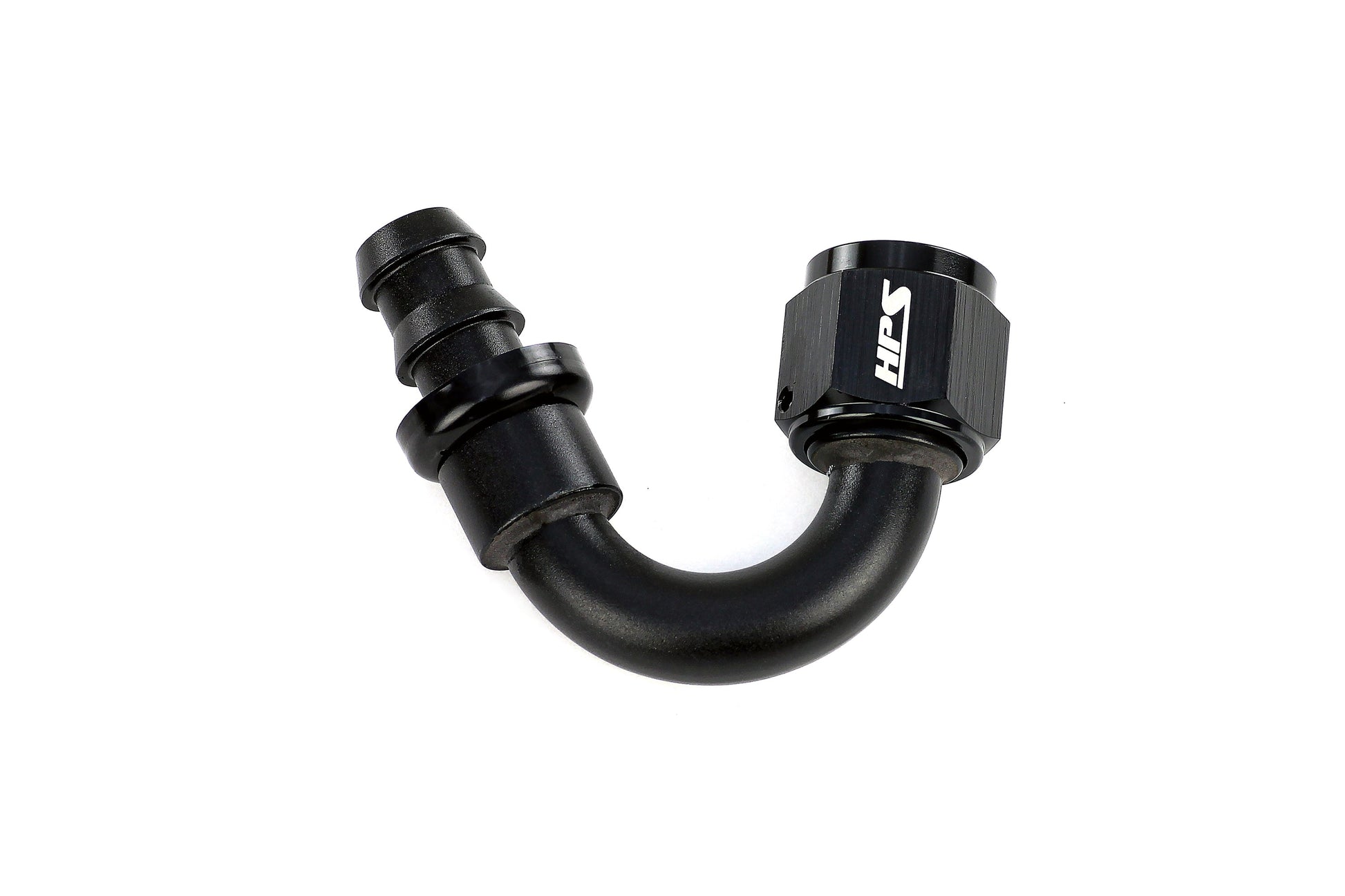HPS Performance 150 Degree Aluminum Push-on Hose End to AN Female Black