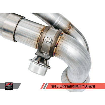 AWE Tuning Porsche 991 GT3 / RS SwitchPath Exhaust - Chrome Silver Tips