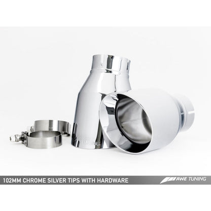 AWE Tuning Audi C7.5 A6 3.0T Touring Edition Exhaust - Quad Outlet Chrome Silver Tips