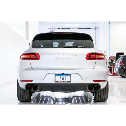AWE Tuning Porsche Macan Track Edition Exhaust System - Diamond Black 102mm Tips