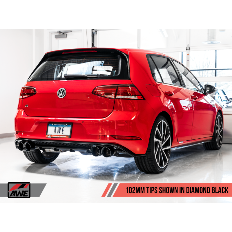 AWE Tuning Volkswagen Golf R MK7 SwitchPath Exhaust w/Diamond Black Tips 102mm