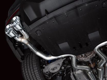 AWE 2024 Ford Mustang Dark Horse S650 RWD Track Edition Cat-Back Exhaust w/ Quad Chrome Silver Tips