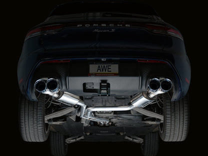AWE Tuning 19-21 Porsche Macan 3.0T/2.9TT Touring Edition Cat-Back Exhaust w/ Chrome Silver Tips