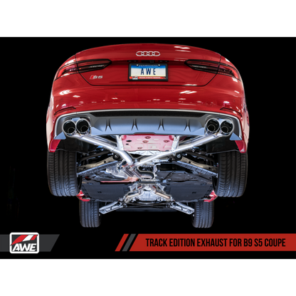 AWE Tuning Audi B9 S5 Coupe 3.0T Track Edition Exhaust - Diamond Black Tips (102mm)