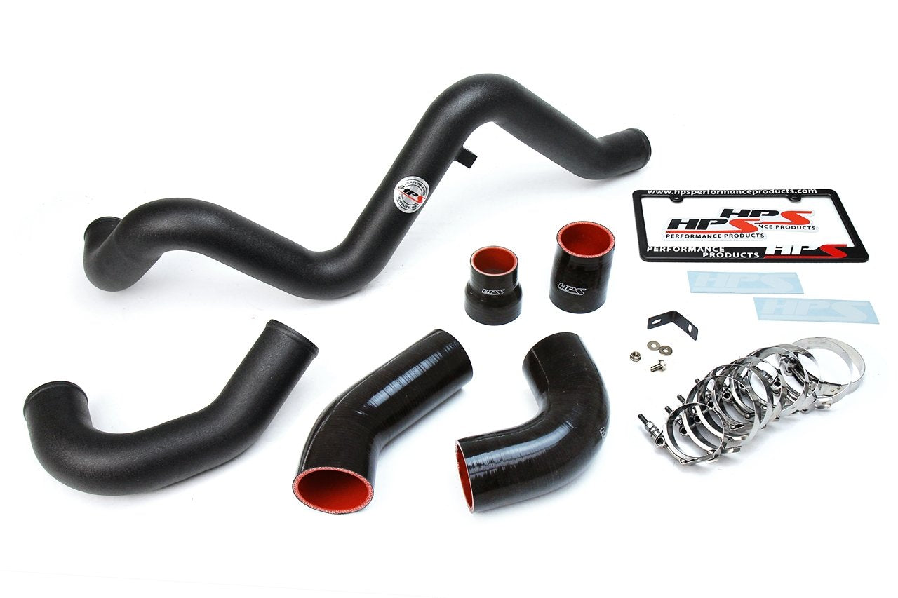 HPS Intercooler Hot Charge Pipe and Cold Side, 2016-2018 Ford Focus RS 2.3L Turbo, 17-104WB, Black