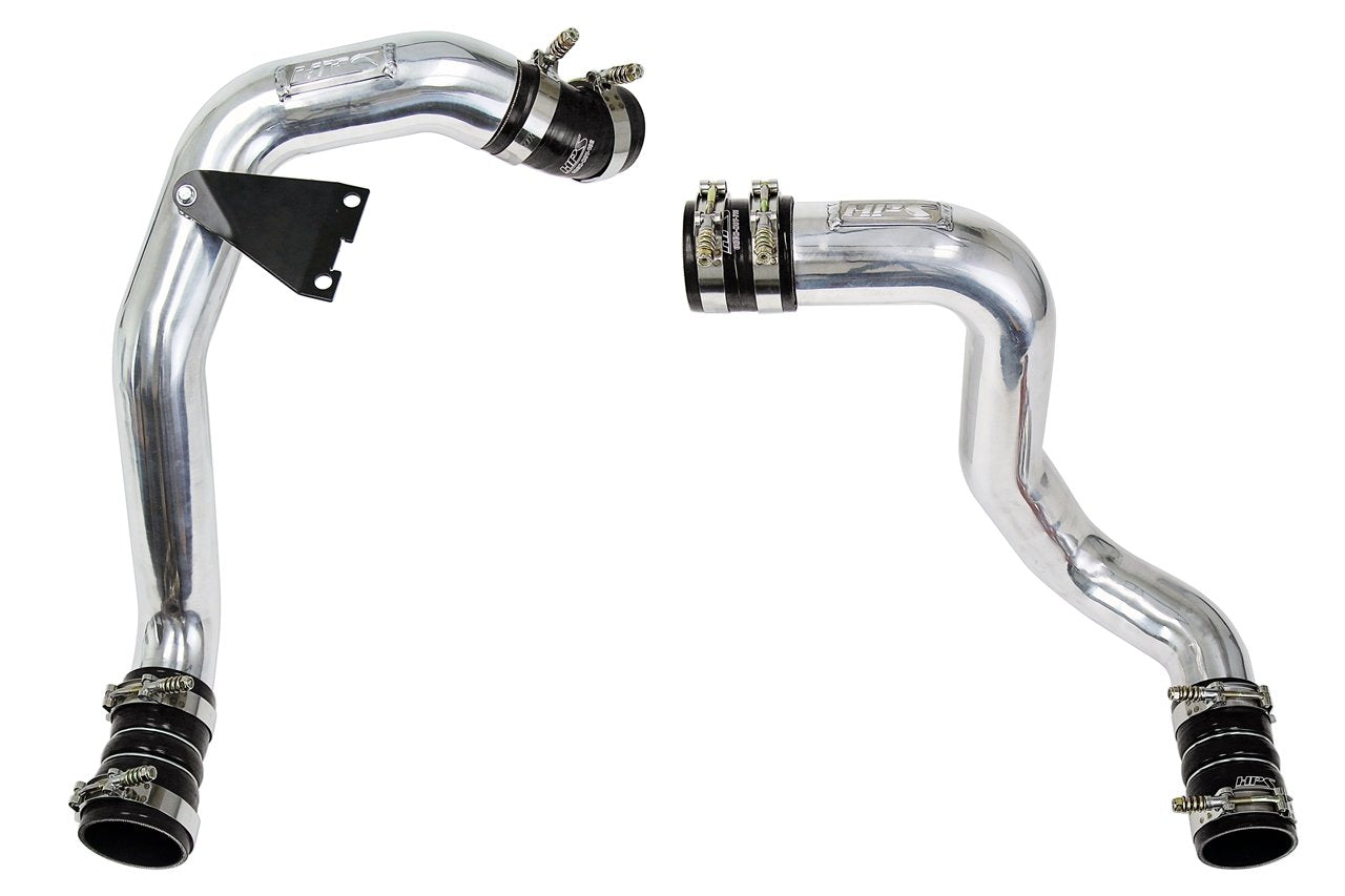HPS Hot & Cold Side Polish Charge Pipe with Black Intercooler Boots Kit, 03-07 Ford F450 Superduty Powerstroke 6.0L Diesel Turbo 17-145P
