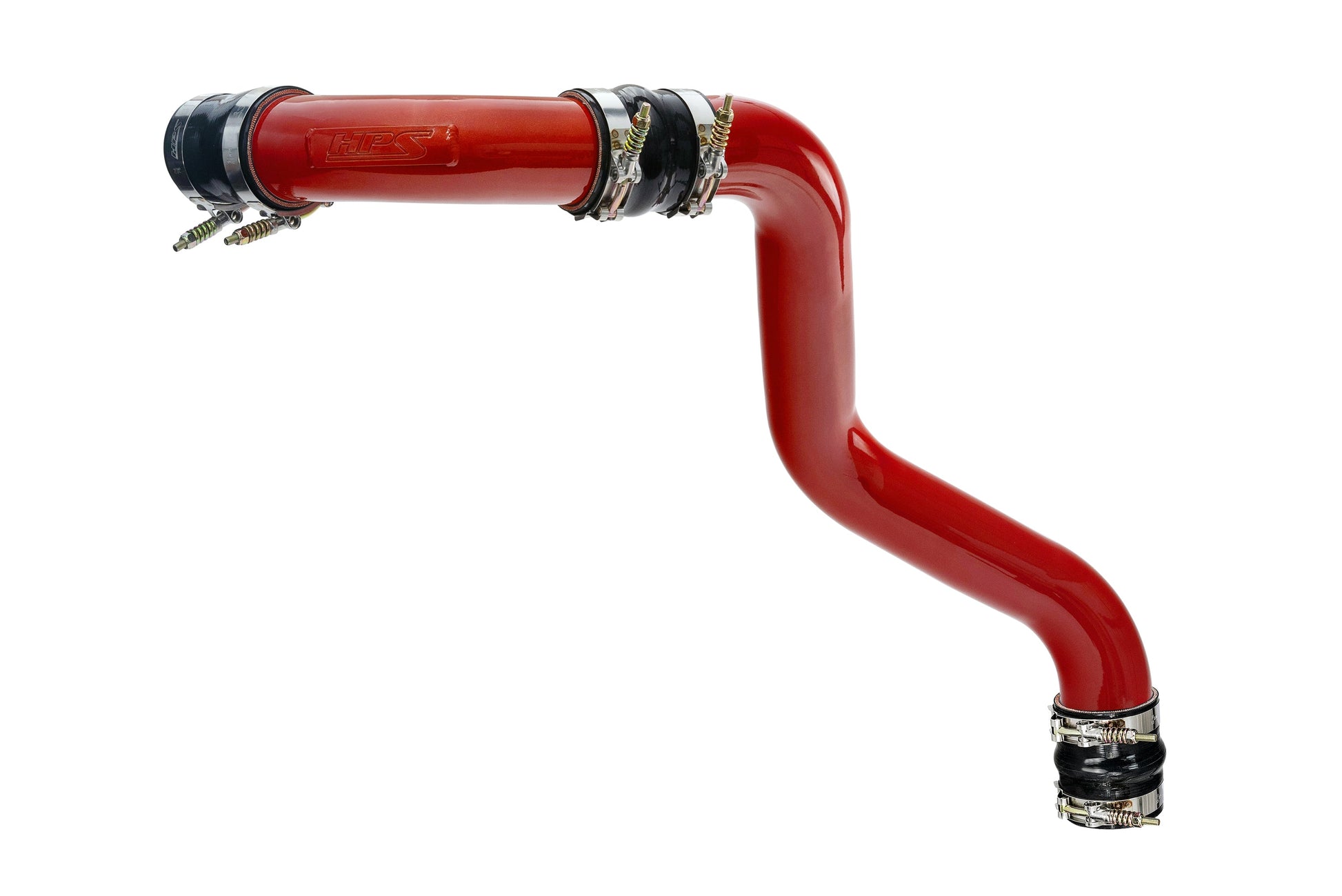 HPS Performance Red ntercooler Charge Pipe Hot Side, 2017-2019 Chevy Silverado 2500 HD Duramax 6.6L V8 Diesel Turbo L5P 17-146R
