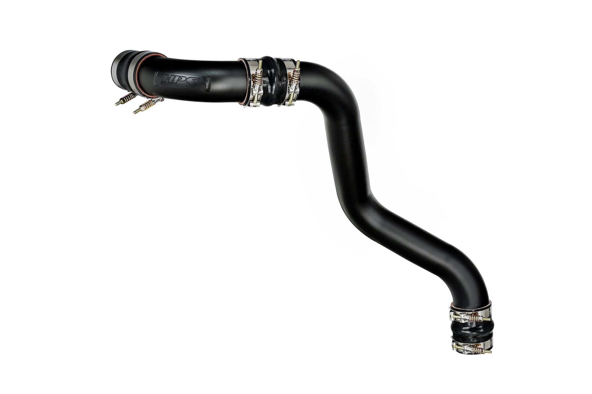 HPS Performance Black Intercooler Charge Pipe Hot Side, 2017-2019 Chevy Silverado 2500 HD Duramax 6.6L V8 Diesel Turbo L5P 17-146WB