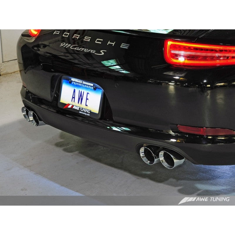 AWE Tuning Porsche 991 SwitchPath Exhaust for PSE Cars Chrome Silver Tips