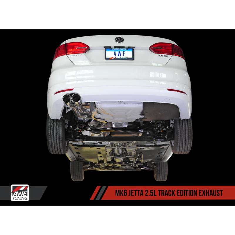 AWE Tuning Mk6 Jetta 2.5L Track Edition Exhaust - Diamond Black Tips
