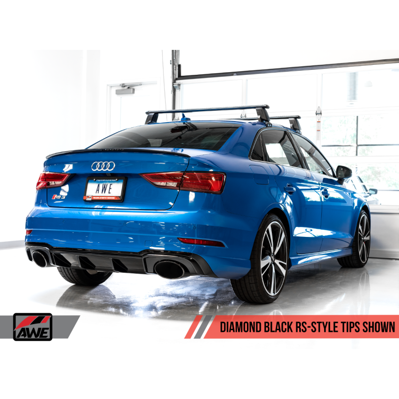 AWE Tuning SwitchPath Exhaust w/Diamond Black RS-Style Tips - 17-19 Audi RS3