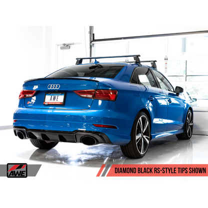 AWE Tuning SwitchPath Exhaust w/Diamond Black RS-Style Tips - 17-19 Audi RS3