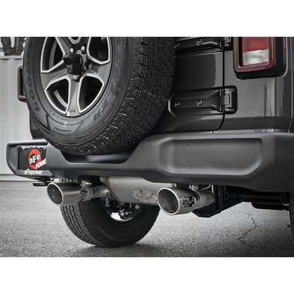 aFe Rebel Series 409 Stainless Steel Cat-Back Exhaust 18-21 Jeep Wrangler JL 2.0L (t) - Polished Tip