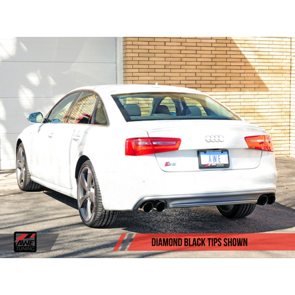 AWE Tuning Audi C7 / C7.5 S6 4.0T Track Edition Exhaust - Diamond Black Tips