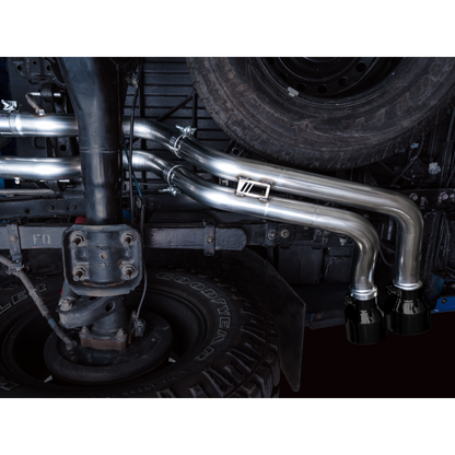 AWE 16-22 Toyota Tacoma 0FG Catback Exhaust w/ BashGuard - Dual Diamond Black Tips