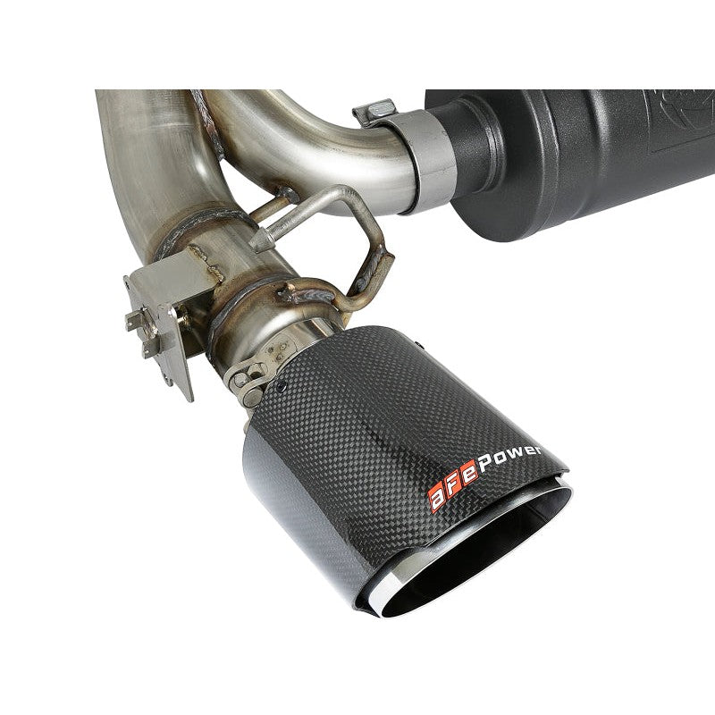 aFe Takeda 3in 304 SS Axle-Back Exhaust System w/ Carbon Fiber Tips 16-18 Ford Focus RS I4-2.3L (t)