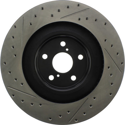 StopTech 13-18 Lexus GS350 Slotted & Drilled Front Left Rotor